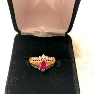 10kt gold ruby ring